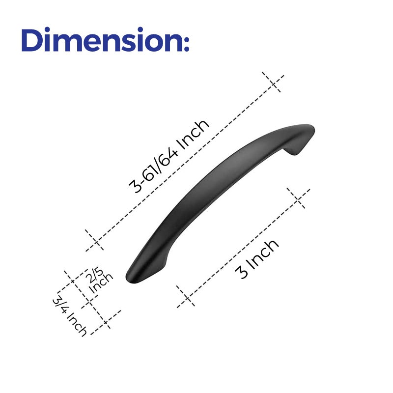 Ravinte 5 Pack 3 Inch Cabinet Handles Matte Black Cabinet Pulls Black Drawer Pulls Kitchen Hardware Kitchen Handles for Cabinets Cupboard Handles Drawer Handles - Image 3